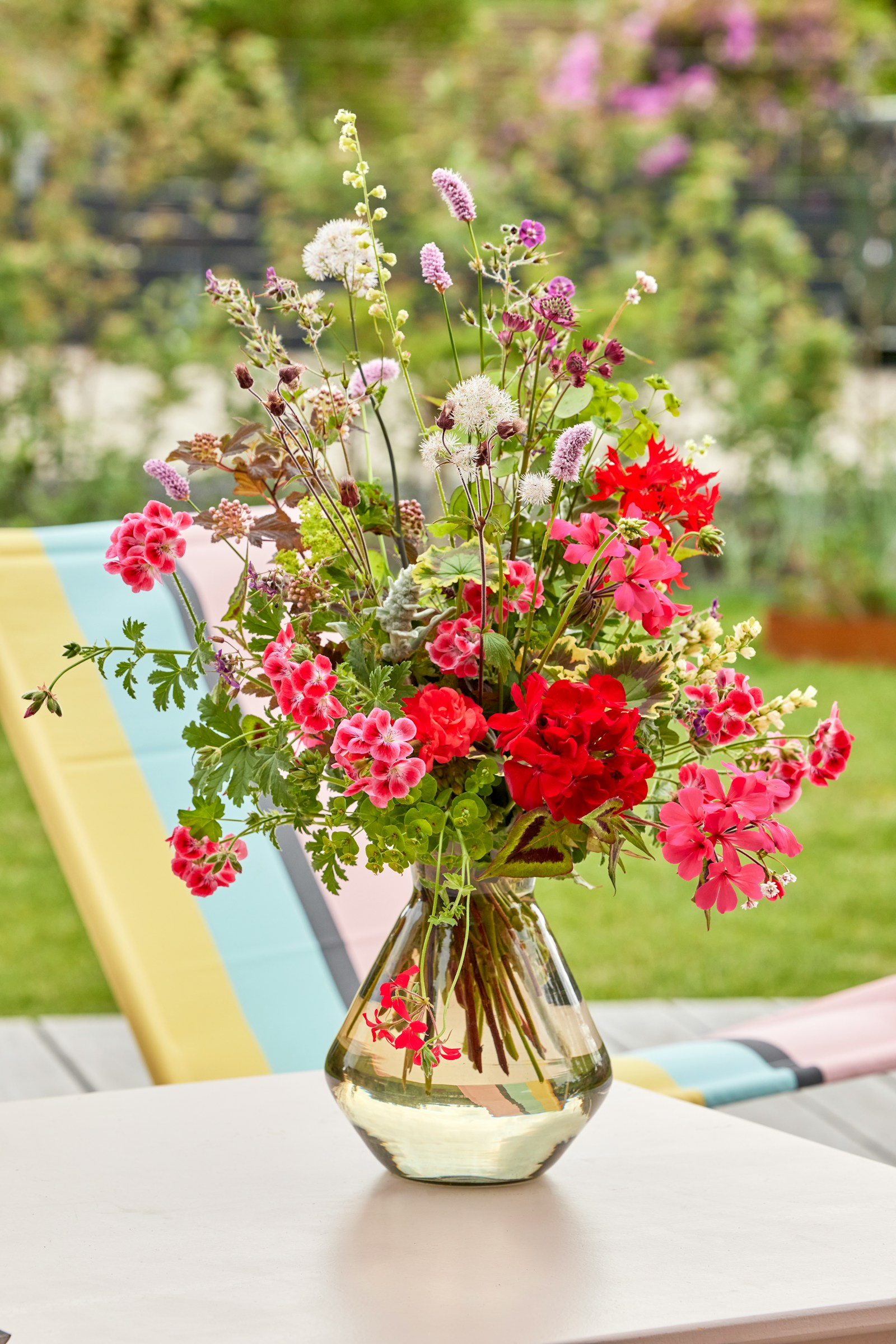 Romantic anniversary flower arrangement in a vase by Blooming Jay's